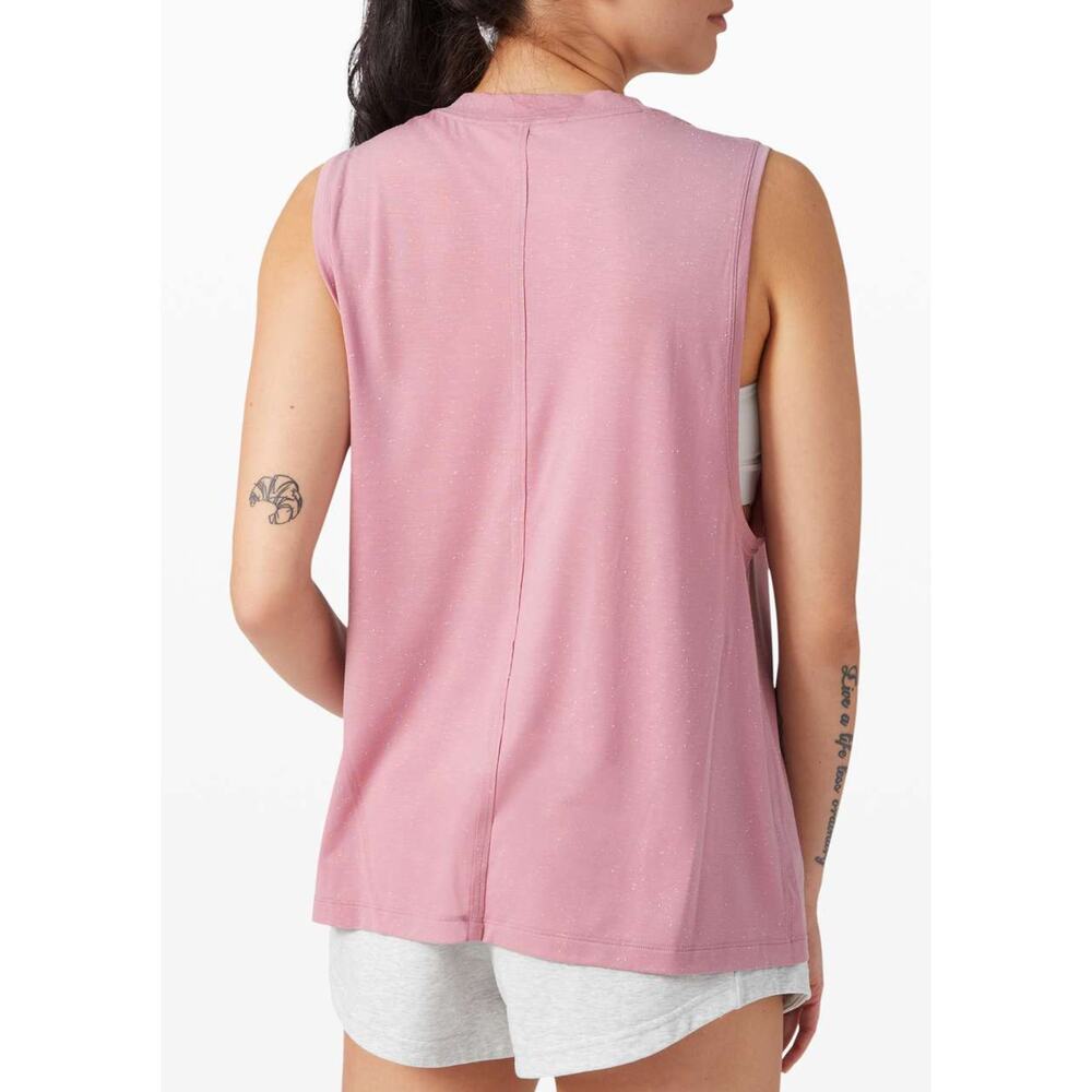 Lululemon athletica All Yours Boyfriend Tank Top Oversized Pima Tee Pink Taupe 8 - Picture 2 of 8